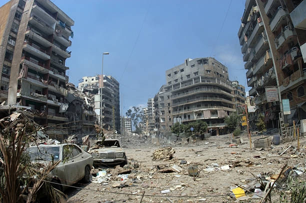 "Beirut, Lebanon - June 20, 2006 : Dahia city ruined in a bomb attack of Israel was ruined in Beirut,Lebanon."